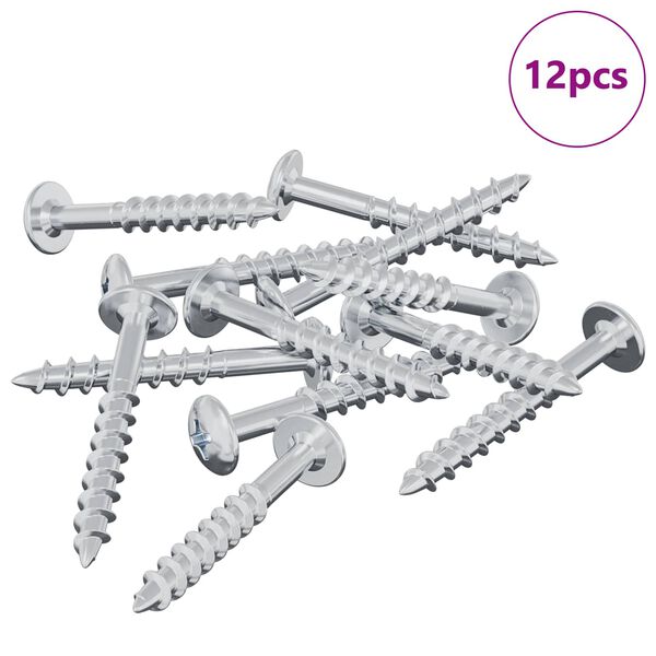 vidaXL Śruba 12 pcs Srebrny 9,8 x 35 mm Żelazo