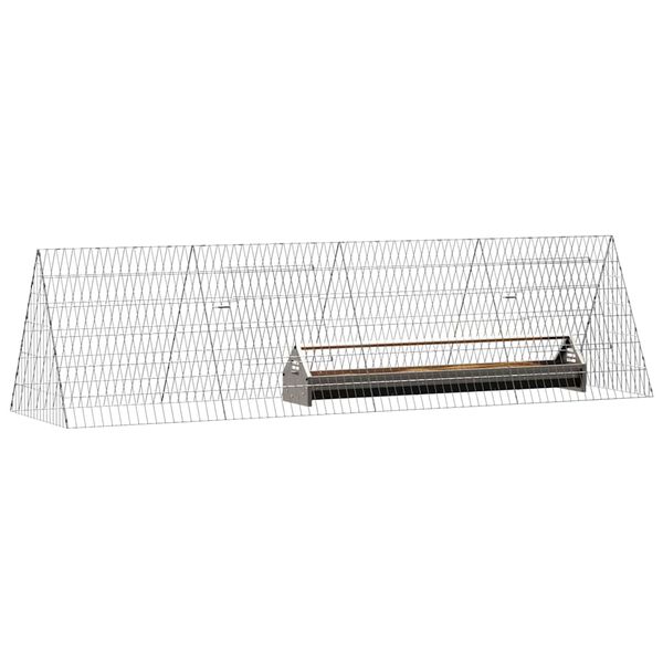 vidaXL Klatka dla kur Srebrny 215 x 55 x 55 cm Stal Galwanizowana