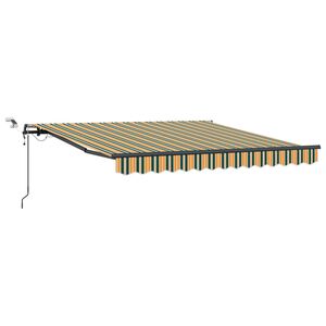 vidaXL Markiza wysuwana Zielony i ż&oacute;łty 300 x 250 cm Poliester