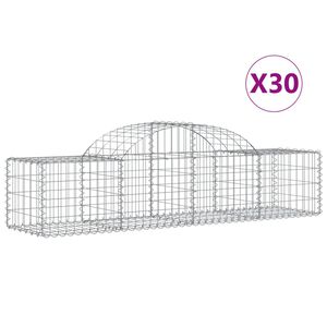 vidaXL Kosze gabionowe, 30 szt, 200x50x40/60 cm, galwanizowane żelazo