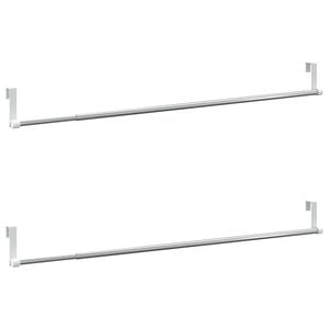 vidaXL Karnisze, 2 szt., biało-srebrne, 60-105 cm, aluminium