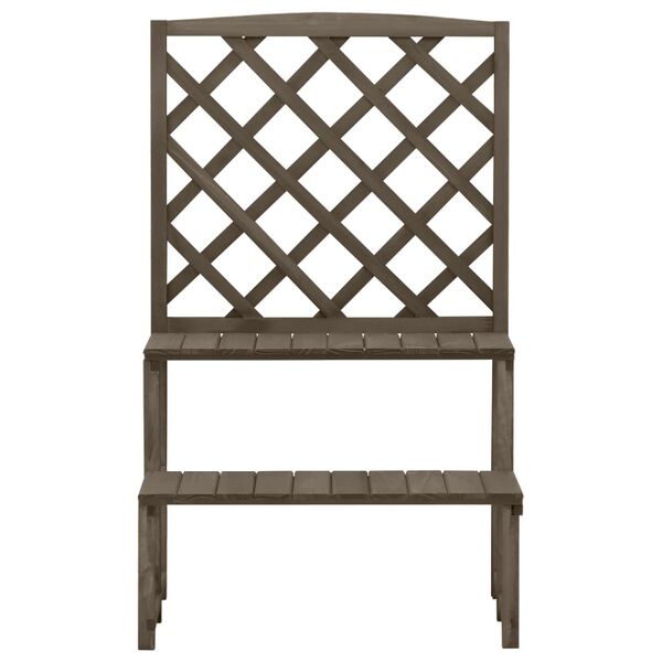 vidaXL Kwietnik ogrodowy z kratką, szary, 70x42x115 cm, jodła