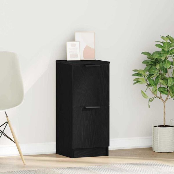 vidaXL Bufet Czarny Dąb 30 x 30 x 70 cm Materiał drewnopochodny