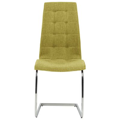 vidaXL Wspornikowe krzesła stołowe, 6 szt., zielone, obite tkaniną