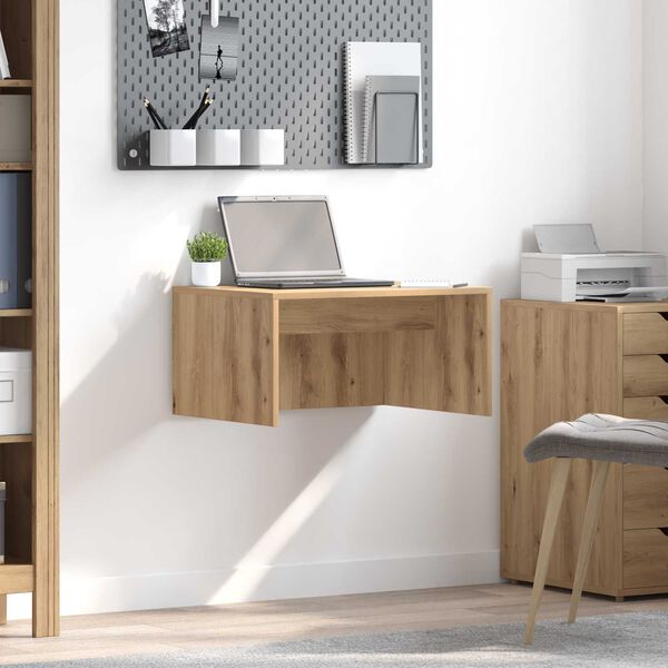 vidaXL Biurko montowane na ścianie Dąb rzemieślniczy 60 x 45 x 30 cm