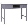 vidaXL Biurko, szare, 108x45x76 cm, lite drewno paulowni