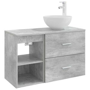 vidaXL Zestaw mebli łazienkowych 2 pcs Betonowy szary