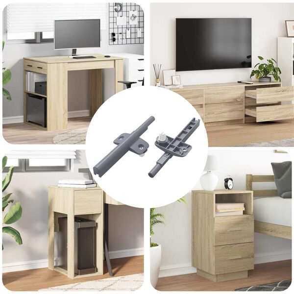 vidaXL Tłumik z miękkim zamknięciem 2 pcs Szary 125 x 47 x 15 mm PP