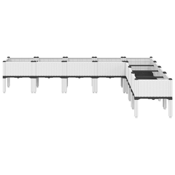 vidaXL Donica ogrodowa z nóżkami, biała, 200x160x42 cm, PP