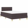 vidaXL Ł&oacute;żko z sprężyną LED Ciemny brąz 120 x 190 cm tkanina