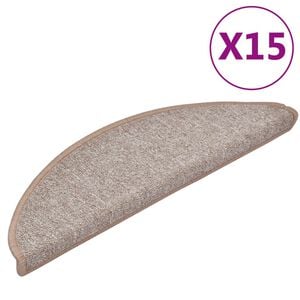vidaXL Maty na schody 15 szt. 56x17x3 cm Jasnobrązowe p&oacute;łokrągłe