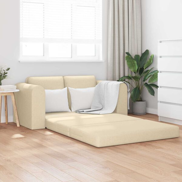 vidaXL Sofa Bed 60cm Kremowy tkanina