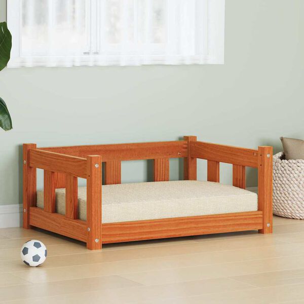 vidaXL Legowisko dla psa Woskowy Brąz 65,5 x 50 x 28 cm