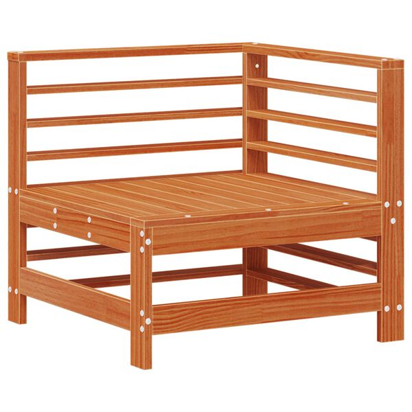 vidaXL Sofa narożna do ogrodu Lite drewno sosnowe Woskowy Brąz