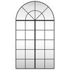 vidaXL Lustro ścienne, czarne, 80x140 cm, zakończone łukiem, żelazo