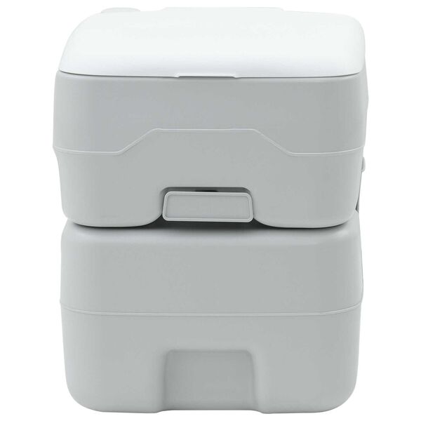 vidaXL Toaleta kempingowa Szary i biały 41,5 x 36,5 x 42 cm Polietylen