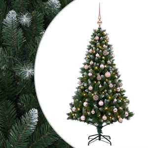 vidaXL Sztuczna choinka z bombkami 120 cm 150 LED Ciepła biel