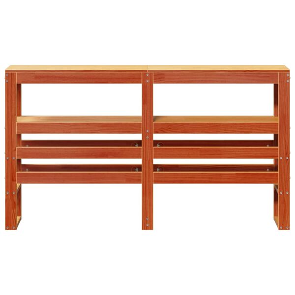 vidaXL Wezgłowie do łóżka, z półkami, woskowy brąz, 150 cm, sosnowe