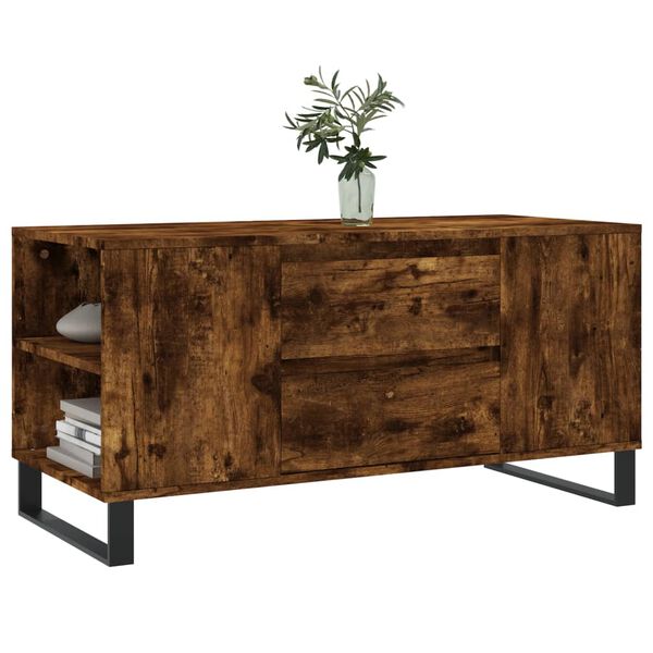 vidaXL Stolik kawowy, przydymiony dąb, 102x44,5x50 cm