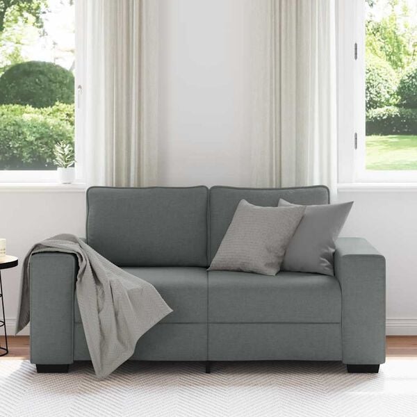 vidaXL Sofa 2-osobowa Ciemnoszara 160x77x82 cm Tkanina