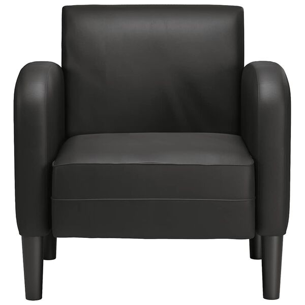 vidaXL Sofa Fotel z Podłokietnikami Czarny 54 cm Sk&oacute;ra ekologiczna