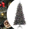 vidaXL Sztuczna choinka z podstawą Zielony 240 cm PVC, plastik i stal