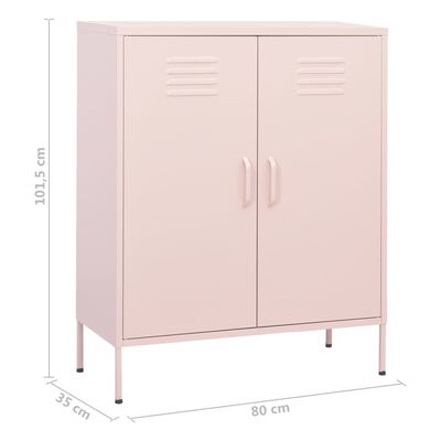 vidaXL Szafka, różowa, 80x35x101,5 cm, stalowa