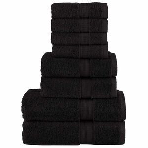 vidaXL 8-częściowy zestaw ręcznik&oacute;w premium SOLUND, czarny, 600 g/cm&sup2;