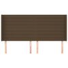 vidaXL Zagł&oacute;wek uszak, ciemnobrązowy, 203x16x118/128 cm, tkanina