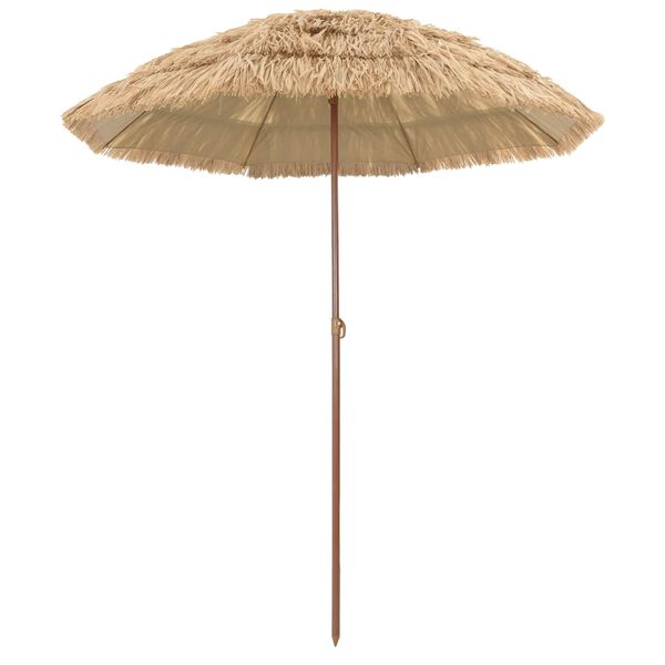 vidaXL Parasol plażowy Naturalny 255 x 255 x 255 cm Poliester i Stal
