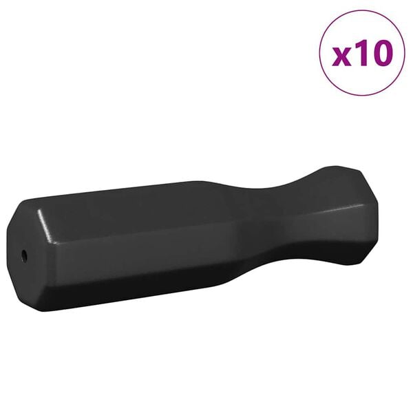 vidaXL uchwyty do stoł&oacute;w futbolowych 10 pcs Czarny 3,1 x 3,1 x 17,8 cm