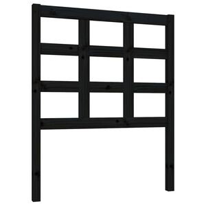vidaXL Wezgłowie ł&oacute;żka, czarne, 80,5x4x100 cm, lite drewno sosnowe