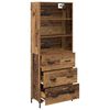 vidaXL Highboard z szufladą Stare drewno 69,5 x 34 x 180 cm