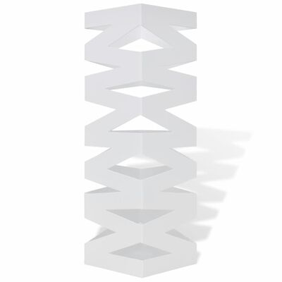 vidaXL Kwadratowy stojak na parasole i laski, biały, stalowy, 48,5 cm