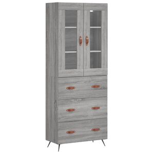 vidaXL Witrynka szary dąb sonoma 69,5x34x180cm materiał drewnopochodny