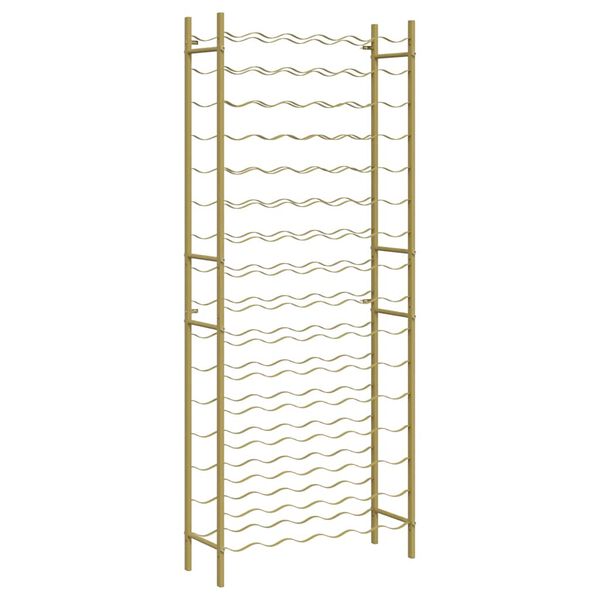 vidaXL Stojak na 96 butelek wina, złoty, metalowy