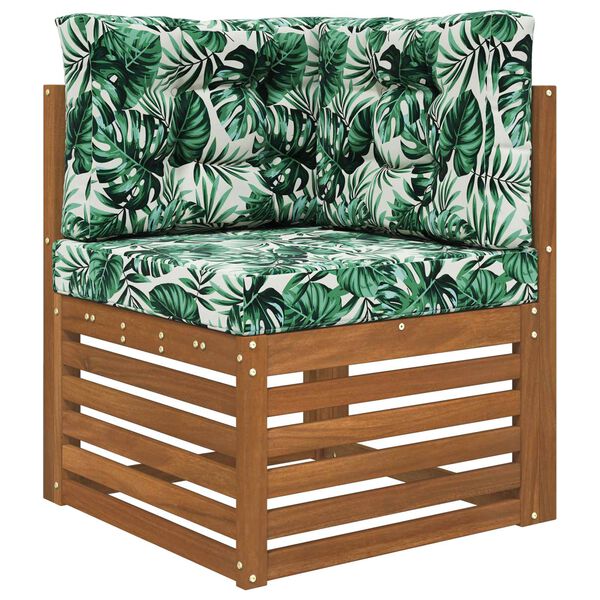 vidaXL Poduszka do sofy na zewnątrz 3 pcs Wz&oacute;r liścia Poliester