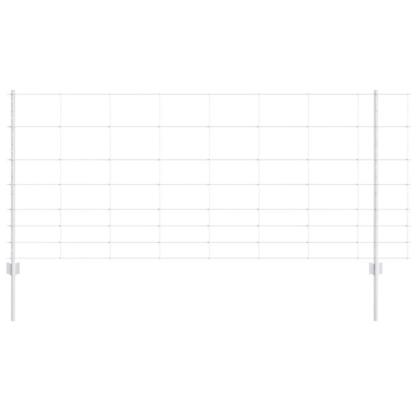 vidaXL Ogrodzenie z słupkiem Srebrny 1 x 50 m Stal