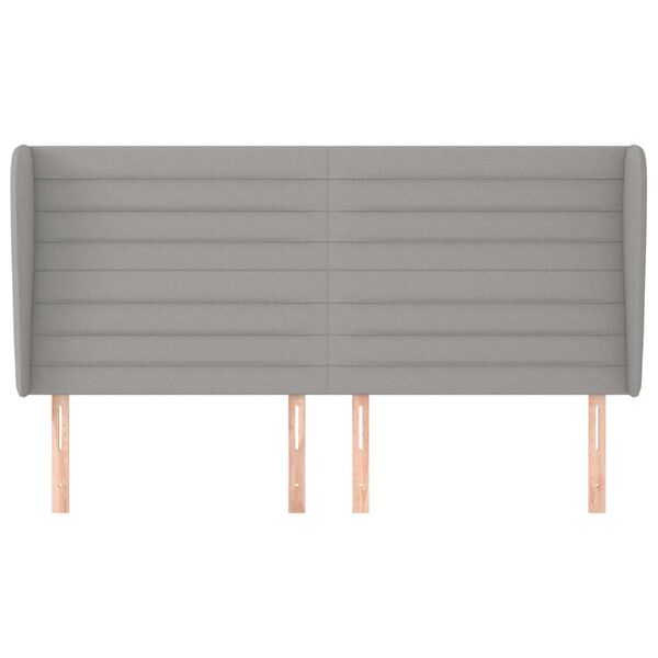 vidaXL Zagł&oacute;wek uszak, jasnoszary, 203x23x118/128 cm, tkanina