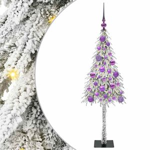 vidaXL Choinka z 150 diodami LED z podstawą Biały 120 cm PE i stal