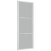 vidaXL Drzwi wewnętrzne, 76x201,5 cm, białe, matowe szkło i aluminium