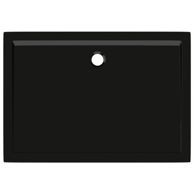 vidaXL Prostokątny brodzik prysznicowy, ABS, czarny, 70x100 cm