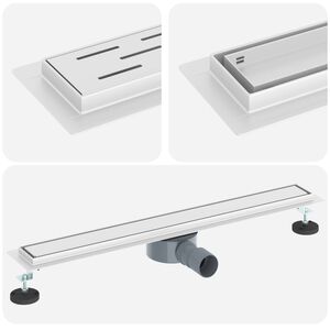 vidaXL Odpływ prysznicowy 2 w 1 z syfonem 360&deg; Srebrny 70 cm