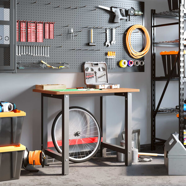 vidaXL Stolik roboczy, 100x60x81,5 cm, prostokątny, lite drewno bukowe