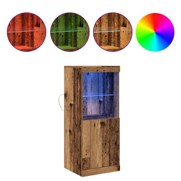 vidaXL Komoda LED Ze LED Lights Stare drewno 41 x 37 x 100 cm