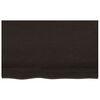 vidaXL Blat stołu, ciemnobrązowy, 80x50x(2-6) cm, lite drewno dębowe