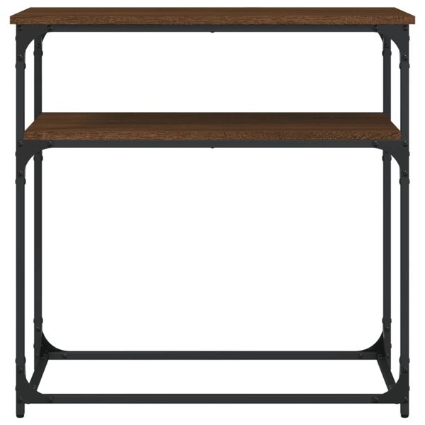 vidaXL Stolik konsolowy, brązowy dąb, 75x35,5x75 cm