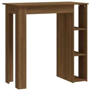vidaXL Stolik barowy z p&oacute;łkami, brązowy dąb, 102x50x103,5 cm