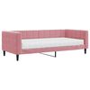 vidaXL Sofa z materacem do spania, r&oacute;żowa, 90x200 cm, aksamit