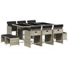 vidaXL 11-cz. zestaw mebli do ogrodu z poduszkami jasnoszary rattan PE